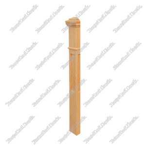 HPM102-BN348RC Plain 3 1/2”*48” Half Post Red Oak 10Pcs/Pack