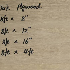 R302 1/8" Stair Plywood Available in 8" (50pcs/pack), 12" (40pcs/pack), 16" (30pcs/pack) White Oak 50pcs/pack