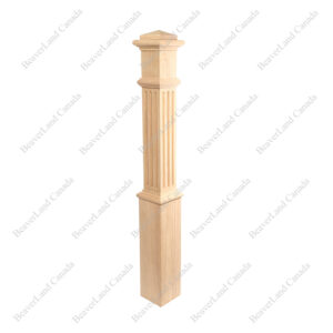 PB101-6291F Fluted 6-1/4''*6-1/4''*55'' Red Oak 30Pcs/Skid