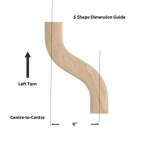 WHF122-HG-6L S Shape 6" Left Red Oak 12Pcs/Box
