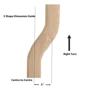F103-HB3RS S-Shape 3'' Right Red Oak 12Pcs/Box