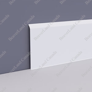 BB504-PVC Flat Baseboard S127-E White 5” (Width) * 1/4” (Thick), With Peel Off Glue, White, (Sell by Feet 164ft/roll)