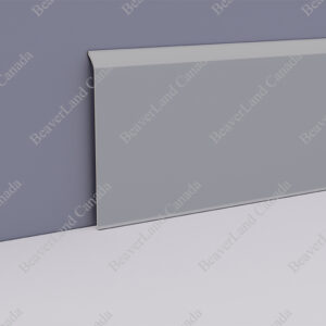 BB504- PVC Flat Baseboard S127-E Grey 5” (Width) * 1/4” (Thick), With Peel Off Glue, Light Grey (Sell by Feet 164ft/roll)